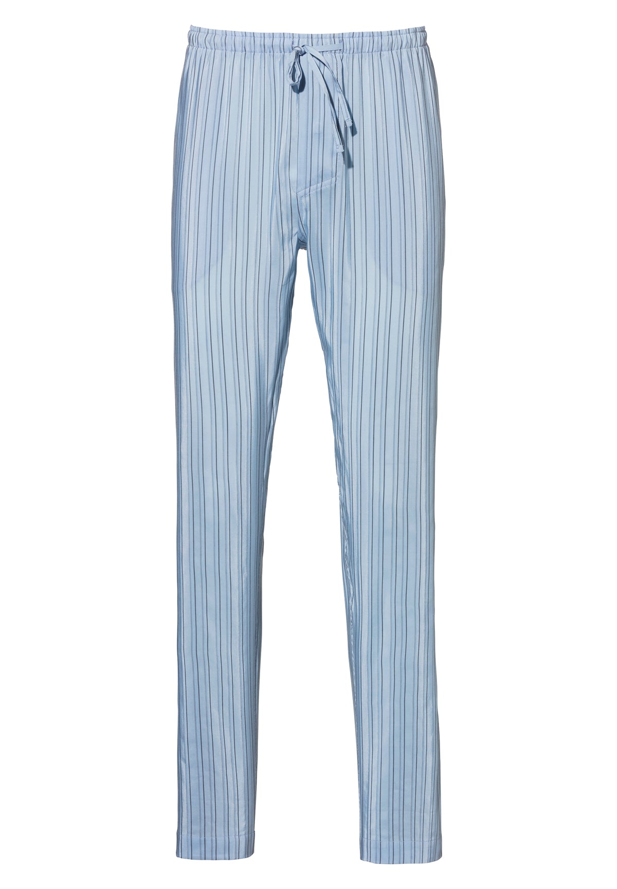 Cotton/Silk Stripes | Pants Long - light blue stripes
