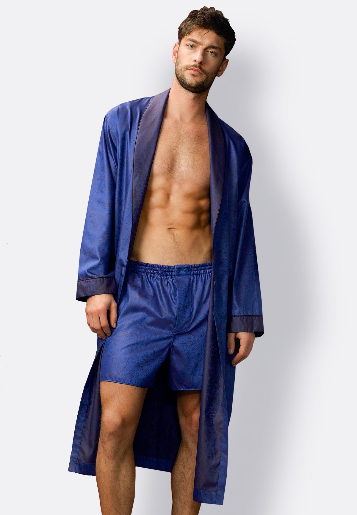 Luxury Jaquards | Boxer Shorts - blue / brown