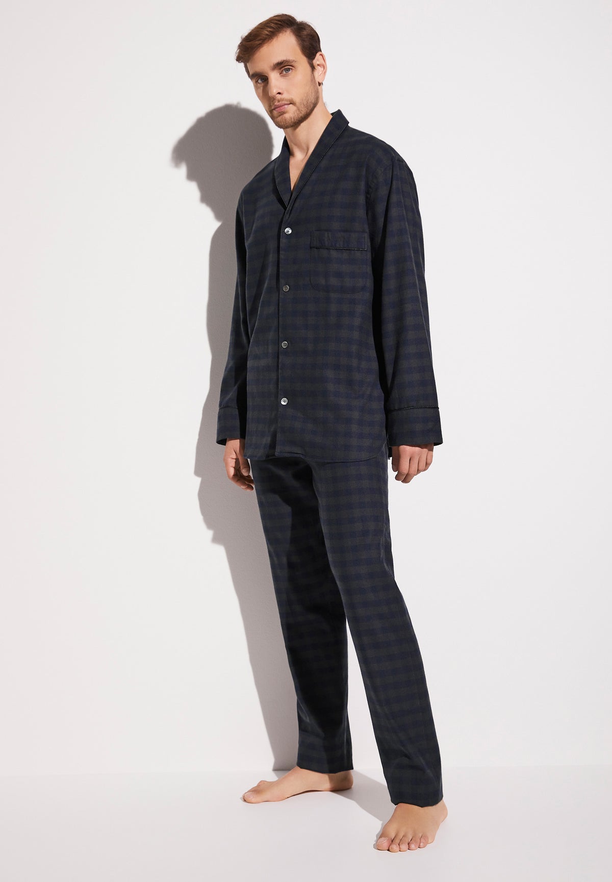 Cozy Flannel | Pyjama lang - navy check