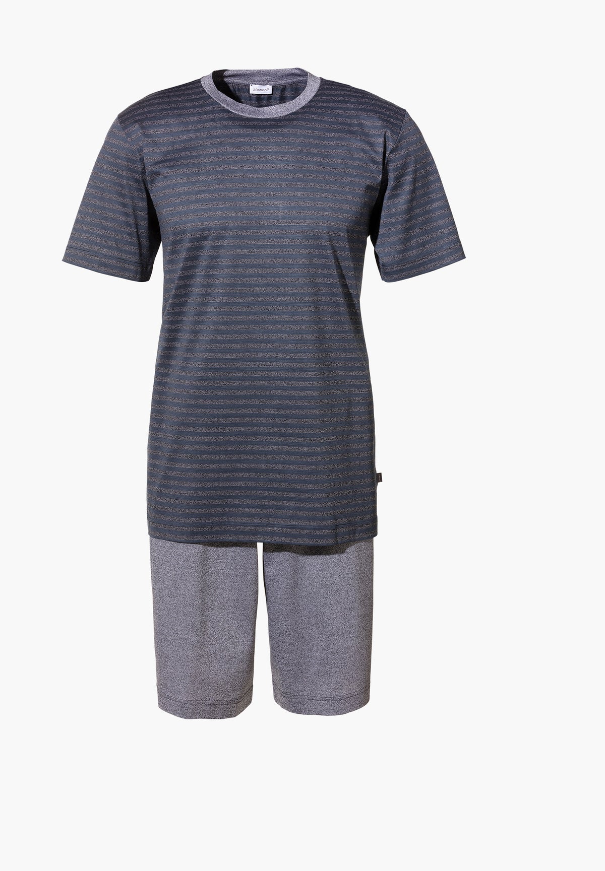 Silk/Cotton Stripes X Sea Island | Pyjama kurz - blue stripes