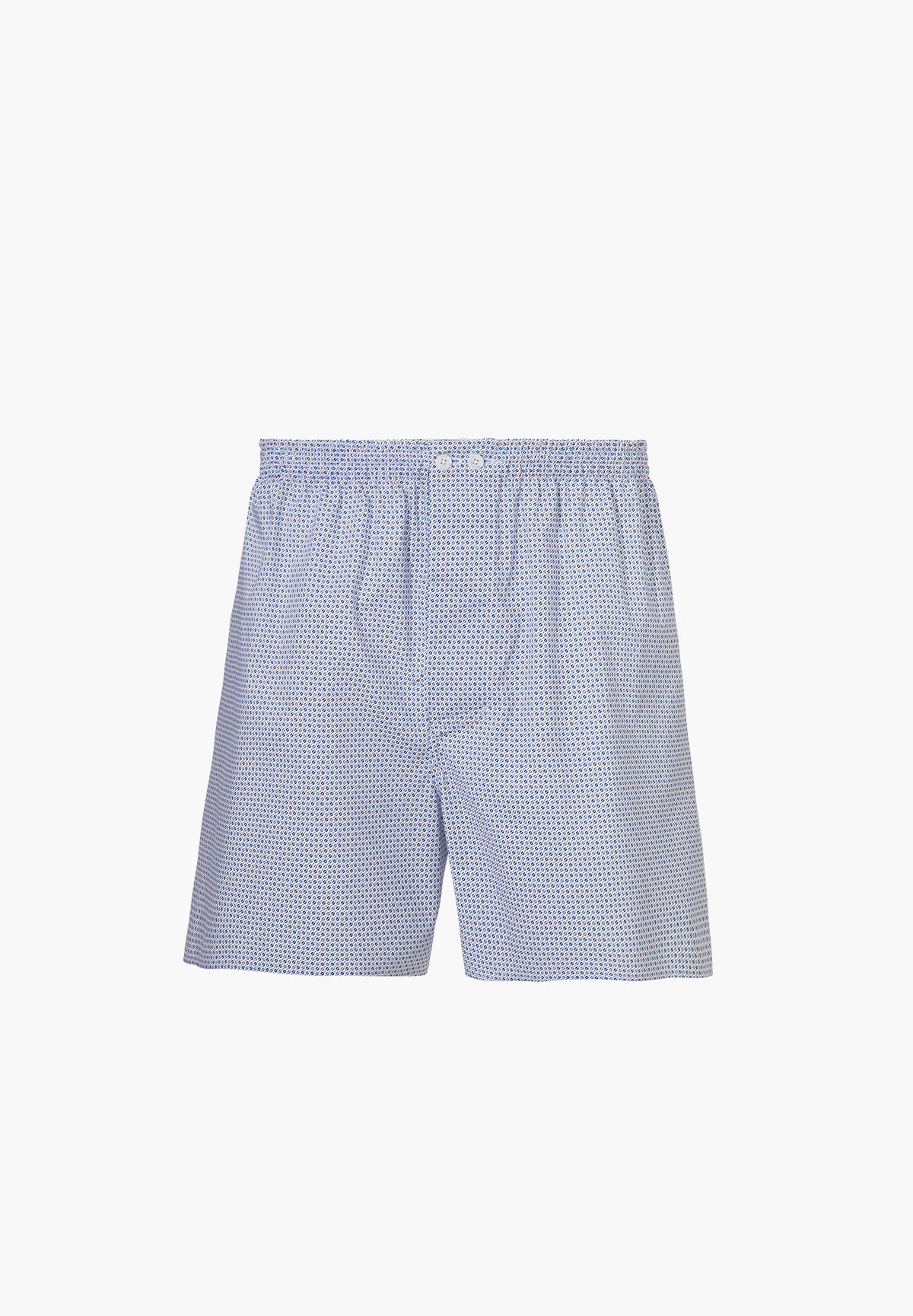 Cotton Poplin Print | Boxer Shorts - blue
