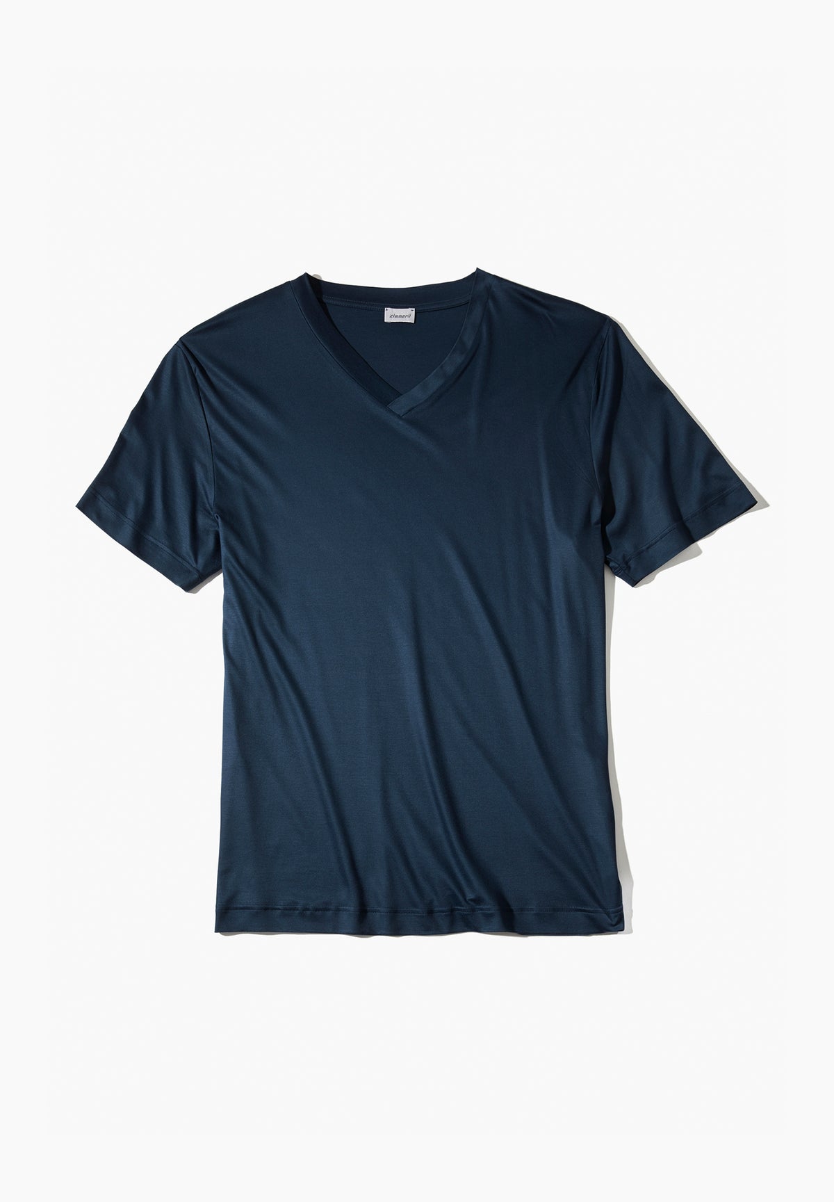 Sustainable Luxury | T-Shirt kurzarm V-Ausschnitt - dark blue