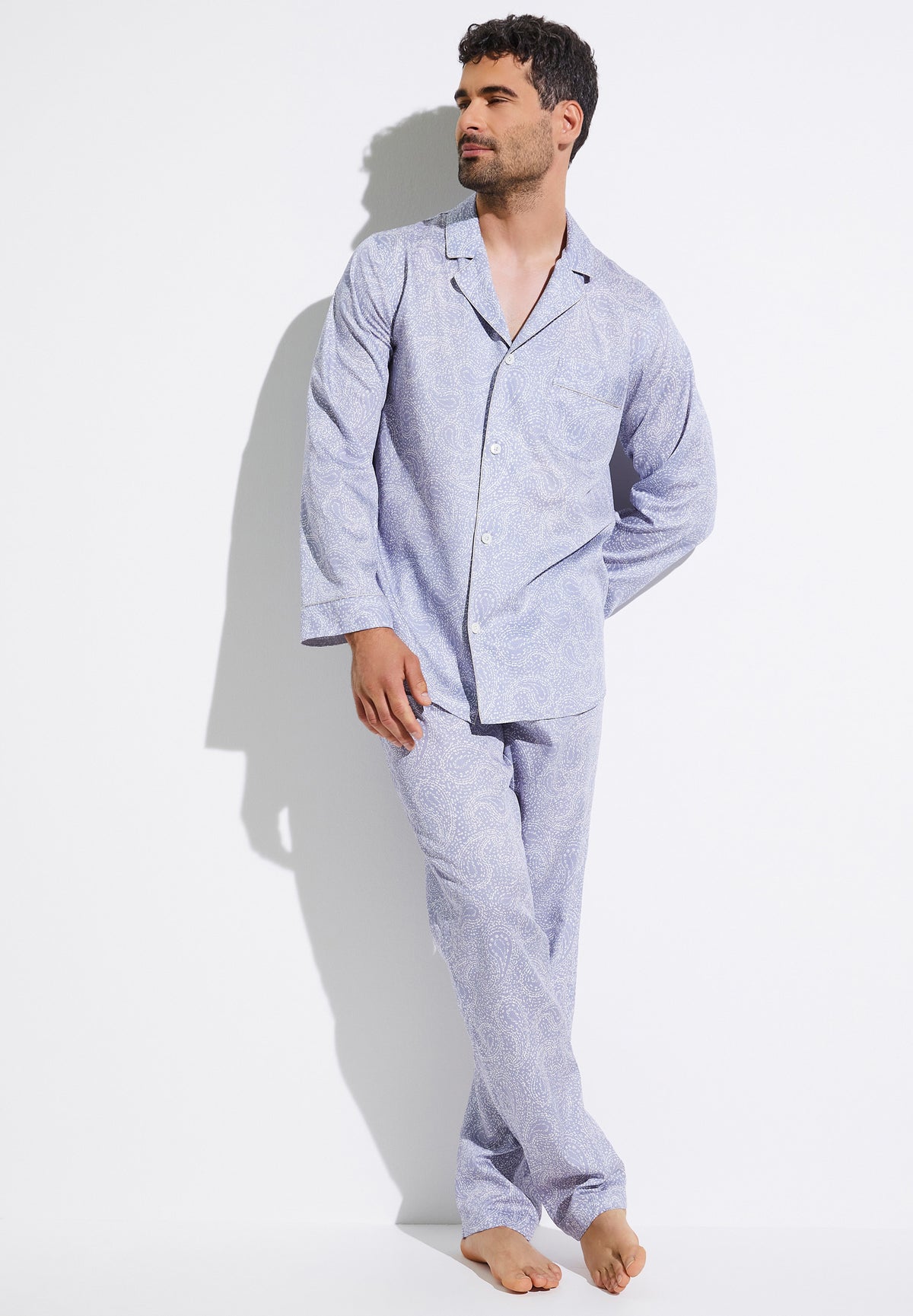 Cotton Sateen Print | Pyjama lang - paisley blue