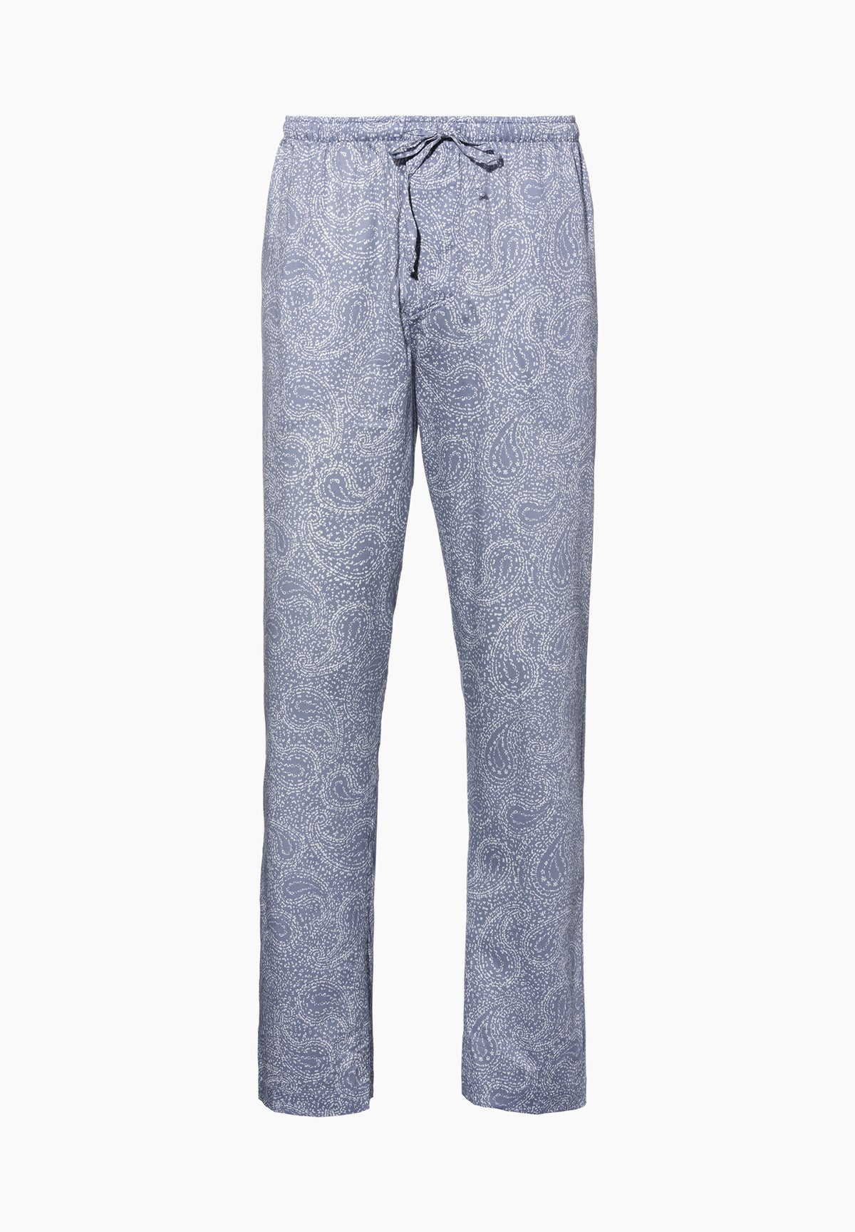 Cotton Sateen Print | Pants Long - paisley blue